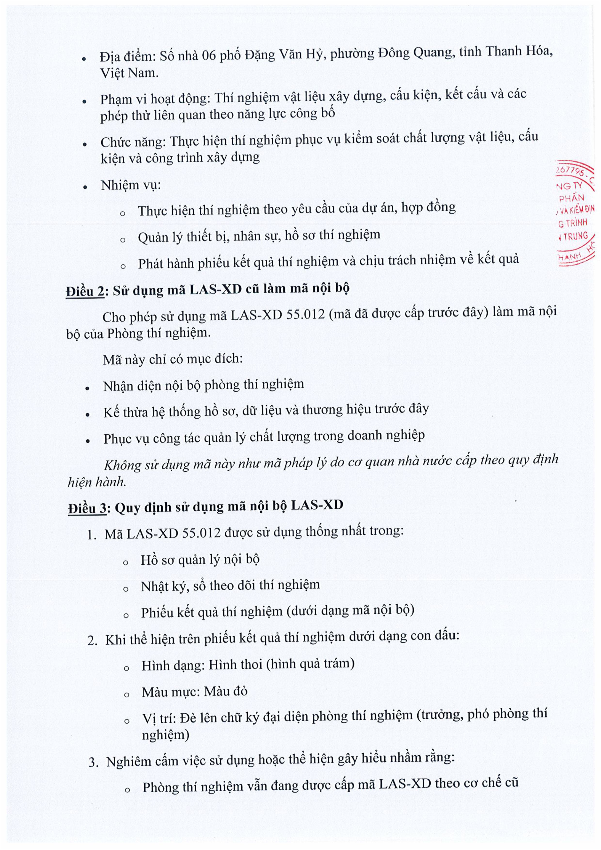 Danh mục phép thử